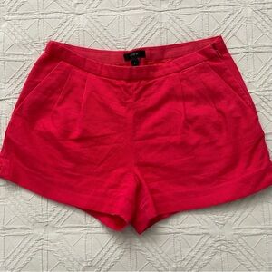 J. Crew High Waist Shorts in Vibrant Red